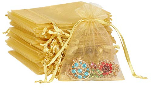 Boshen Organza-Geschenkbeutel, transparent, Netzstoff, für Schmuck, Hochzeit, Party, Weihnachten, 7,6 x 10,2 x 15,2 cm, 12,7 x 17,8 cm, 100 Stück