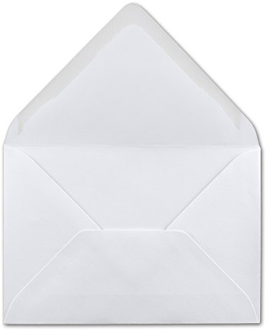 50x weiße Briefumschläge - DIN C6-11,4 x 16,2 cm - Nassklebung ohne Fenster - klassische Kuverts für A6, A5 und A4 von Ihrem Glüxx-Agent