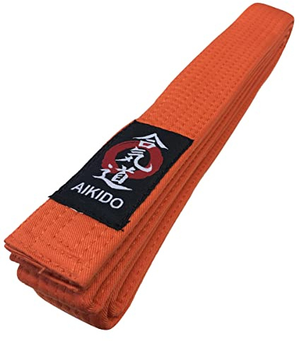 Budodrake Aikidogürtel mit Aikido-Label orange (300)