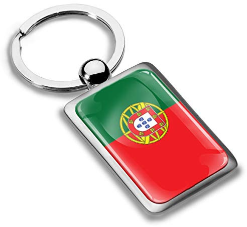 Biomar Labs Porte-clés en acier inoxydable avec drapeau national - Accessoire durable pour voiture, maison, sac à dos, cadeau, souvenir de voyage