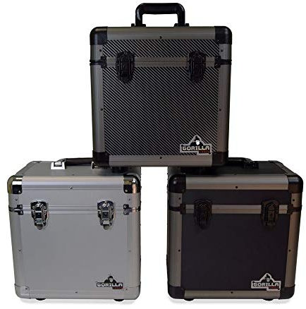 Gorilla LP60 12 LP Vinyl Record DJ Equipment Storage Carry Case Box Holds 60 Records (3 Colours Available) (Carbon)