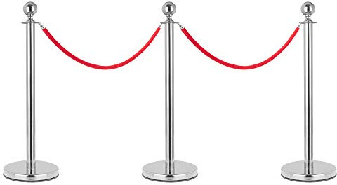 Stagecaptain PLS-150 Deluxe 3.2-150S Absperrständer Personenleitsystem 1 | Ständer aus Edelstahl in silber, Mit weiteren Leitpfosten kombinierbar, Oberer Abschluss in Kugel-Form, Gute Standfestigkeit