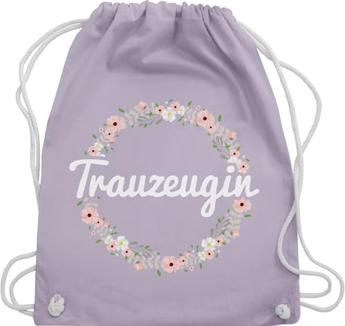 Shirtracer Turnbeutel Rucksack - JGA Junggesellenabschied Frauen - Trauzeugin - Blumenkranz - Unisize - Pastell Lila - hen party accessories brauttaschen jungesselnabschied bridemaid beutel