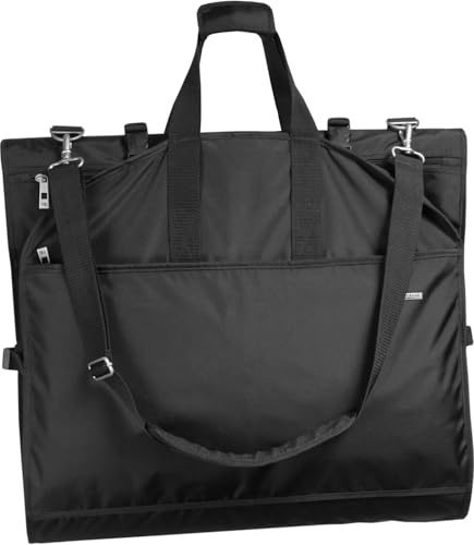 WallyBags Damen Reisetasche für Hochzeitskleid, 167,6 cm, dreifach gefaltet, für Handgepäck, Schwarz, 66 Inch, Premium-Kleidersack für Hochzeitskleid, dreifach gefaltet, 167,6 cm