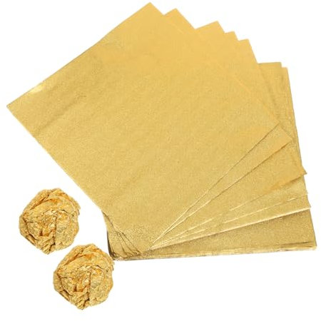 Cabilock 200stücke Gold Papier Für Schokolade Folie Für Schokolade Bonbonpapier Aus Aluminiumfolie Große Aluminiumfolienpapiere Für Und Bonbons Vorgeschnittene Folienblätter Für Lebensmitte