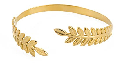 Dreamtimes Greek Roman Laurel Leaf Armband für Frauen Edelstahlarmband Gold Farbe Laurel Leaves Wheat Ears Boho Bangle Party Schmuck