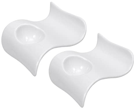 Anneome 2pezzi Portauova Ceramica Portauova Forma di Onda Resistente e Piacevole al Tatto per Casa e Ristorante Vassoio per Uova