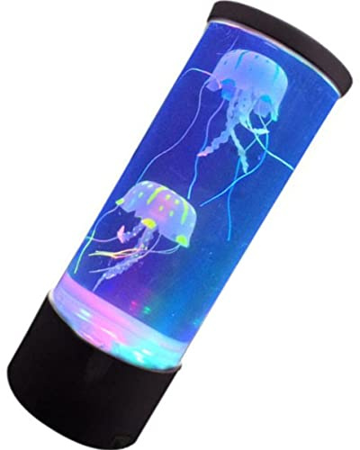 Quallenlampe mit Led, Schwarz, Abs und Acryl für Schlafzimmer | Nachtlicht für Schreibtisch und Lernen, Beruhigende Stimmungslampe, Lebendige Form