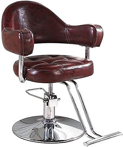 VisEnt Hydraulischer Stuhl für Geschäft oder Zuhause, Schönheitsstuhl, Friseurstühle für Friseure, klassischer Friseurstuhl, professioneller Friseur (420 lbs) (Farbe: Rot) (Rot), praktisch (Rot)