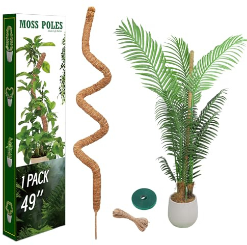 LveSunny 2 Pack Moss Pole for Monstera, Bendable 29 Coco Coir Plant Support with Rustproof Aluminum Core, Plant Support Stakes for Climbing Indoor Plants, Pothos, Philodendron
