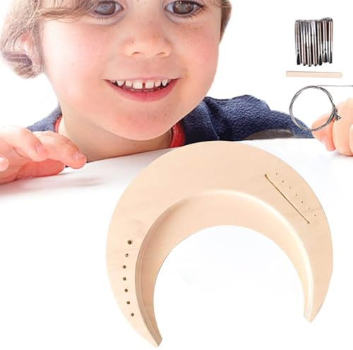 Diiy Enfaants Harfe - Holzinstrumente Kit, Diiy Harfe Herstellung | Anfängerfreundliches Holzharfenzubehör, tragbare Saiteninstrumente Handwerks-Set, Const Tools