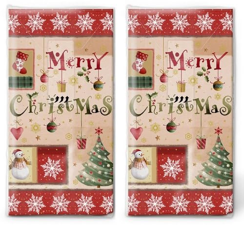 20 fazzoletti singoli di Natale Bellissimo Natale. 2 confezioni da 10 fazzoletti di carta singoli stampati come regalo.