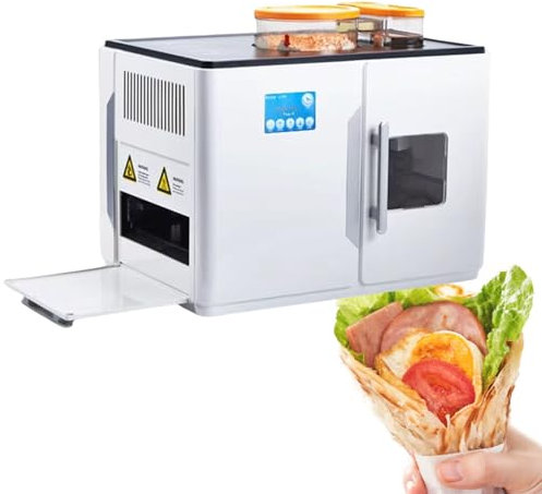 1800W Large Commercial Pancake Machine, Fully Automatic Roti Maker, Smart Display Touch Screen Tortilla Maker, Burritos Maker, Electric Tortilla Cooker,110V