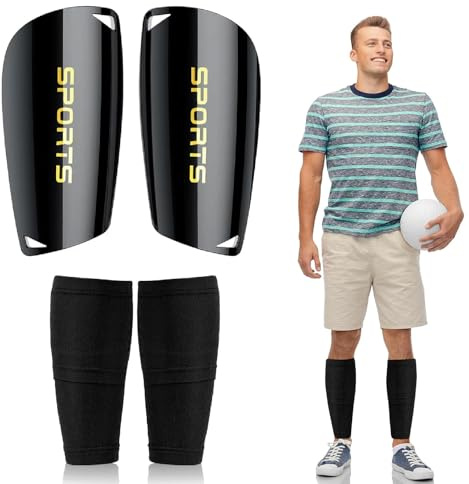 Fußball-Schienbeinschoner,Schienbeinschoner Fußball Herren mit Anti-Rutsch Ärmel,Erwachsene Football Shin Pads,Langlebige Schienbeinschoner Fußball,Schienbeinschoner Kinder Fussball für 15 über,LGröße