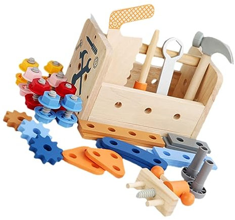 NAMOARLY Spielzeug-Werkzeug-Set Für Kleinkinder DIY-reparaturwerkzeug Holz Und Material Rollenspielspielzeug Frühes Lernspielzeug Für Junge Mädchen