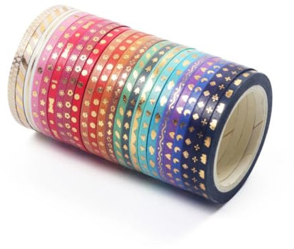 DIYEAH 24rollen Washi Tape Set Mit Dünnen Dekorativen Bändern Für Diy Geschenkpapier Und Bastelprojekte Mit Mustern Für Computerbildschirme Bücher Und Mehr
