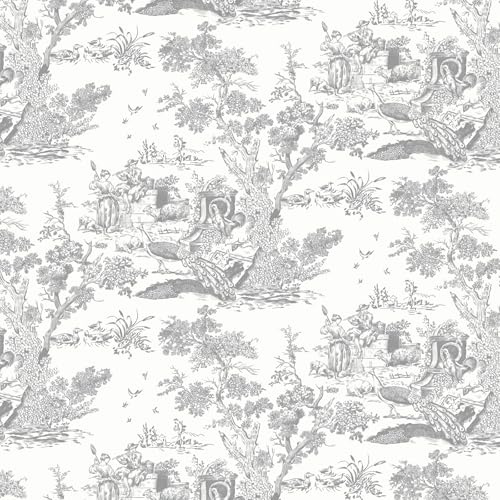 Yomshi Selbstklebend Tapete Grau 44X300cm Wasserdicht Vinyl Folie Tier Tapete für Wohnzimmer Klebefolie Wasserdicht Dekofolie Vintage