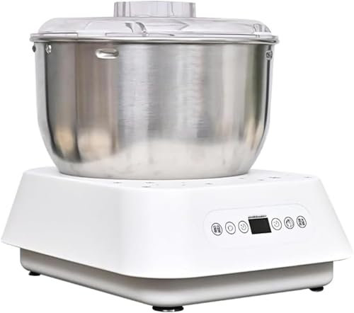 Electric Dough Maker with Ferment Function, Stainless Steel Dough Mixer, Automatic Kneading Machine, Thermostatic Proofing, Stand Mixer for Bread, Pizza, PastryWhite,7L