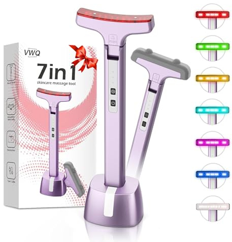 Red Light Therapy for Face, Eyes and Neck, Red Light Therapy Wand, 7 Color Led Light Therapy for Face, Red Light Therapy at Home for Face Lift, Firm, Smooth, Skin Care Massage Tools