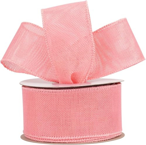 KOVSGQ Cinta De Yute Vintage Rollo De Cinta De Arpillera Cintas Decorativa De Yute 5cm x 18.2m para Envolver Regalos Navidad Boda Fiestas Costura Bautizos y Manualidades (Rosa)