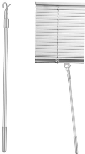 Ipetboom Teleskopische Jalousienstange Aus Aluminiumlegierung Mit Haken 24 Zoll Verstellbar Für Vertikaljalousien Und Leichte Vorhänge Ersatzteil Für Fensterrollos