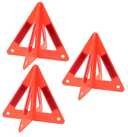CHICAMPERA 3piezas Triángulos De Emergencia Coche Plegables Reflectantes Homologados Para Seguridad Vial y Señalización Averías Vehículos