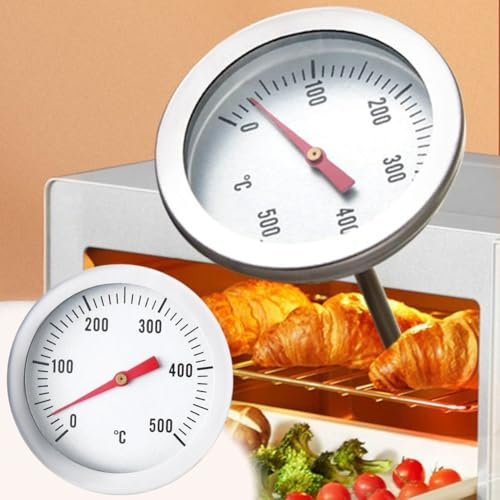 Stainless Steel Oven Thermometer Featuring 70mm Long Sensor and M8 Thread, Designed for Precise Heat Monitoring in Pizza Ovens and Grills