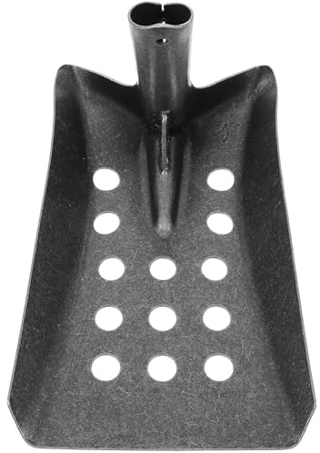 Pelle à Tamis en Métal à Tête Carrée en Acier au Manganèse, Noire | Pelle de Nettoyage, Outil de Nettoyage de Drain, Tamiseur pour Canalisation et Égout