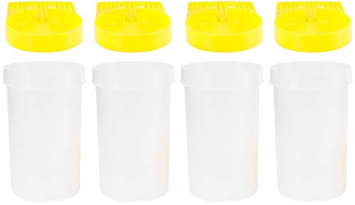Tissting Alimentador de Agua para Abejas 4 Piezas - Dispensador de Agua para Colmenas Herramienta de Apicultura Equipo de Bebida para Abejas Transparente y Amarillo