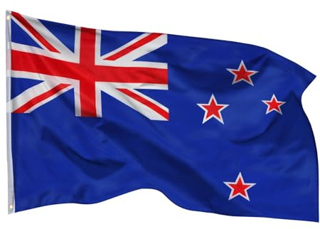 PHENO FLAGS Neuseeland Flagge 90x150 cm – Wetterfeste Nationalflagge aus Polyester mit Doppelnaht & Metallösen