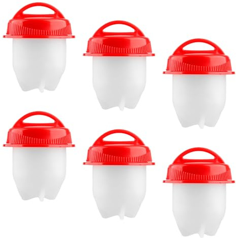 Hopzab 6PCS Silicone Egg Boiler Set, Non-Stick Egg Poacher Cups, Kitchen Gadget for Breakfast Cooking, Easy Clean