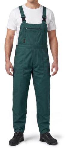 Stenso Peto de Trabajo de Hombre Pluton - pantalón de Trabajo de Hombre con Bolsillos multifuncionales - Peto de protección - Largo - Verde L
