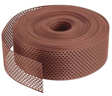Fassadenprofile Traufgitter 60m x 80mm Rot Traufgitter aus PVC, Ovallochung, Lüftungsband für optimale Fassaden- und Dachbelüftung