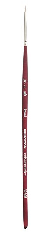 Princeton Velvetouch Artiste, Mixed-Media Brush for Acrylic, Watercolor & Oil, Series 3950 Round Luxury Synthetic, Size 18/0