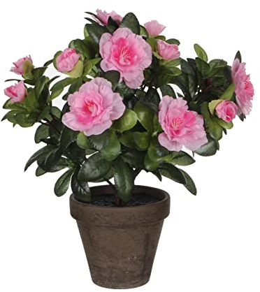 Mica decorations Azalea Kunstpflanze, Polyester, Rosa, 20 x 20 x 27 cm