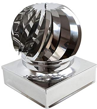 Fumaiolo radiante eolico inox base quadra (220x220mm)
