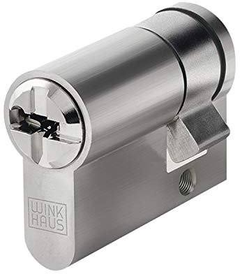 WINKHAUS 9002730443516 Einbauhalbzylinder key Tec N-Tra, 55 mm, Messing vernickelt matt
