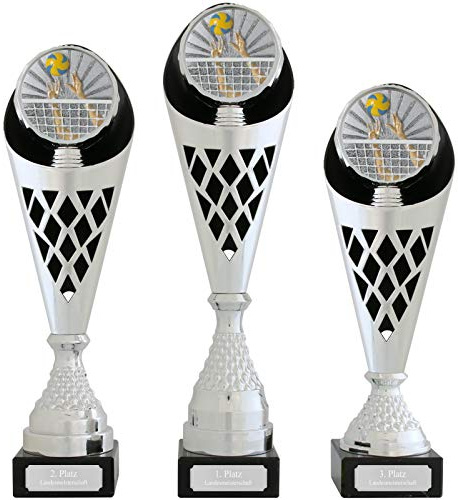 Pokal Volleyball Serie VERDUN19 Trophäe silber groß mit Gravur