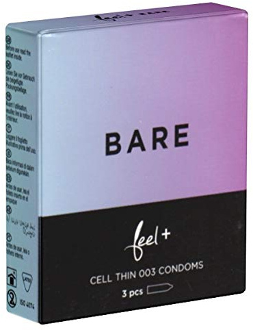 Feel Bare, extrem tunna kondomer (0.03mm) för en känsla av nästan total nakenhet, 1x 3 stycken