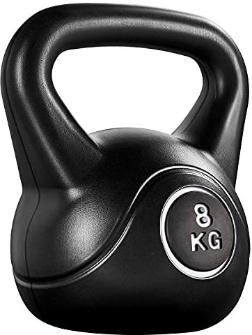 Yaheetech Kettlebel 8kg für Krafttraining Fitness Gymnastik, Kugelhantel Schwunghantel Kugelgewicht, schwarz