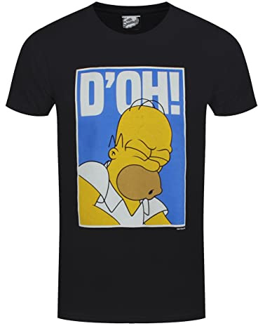 T-shirt med kortärm Unisex The Simpsons Doh Svart