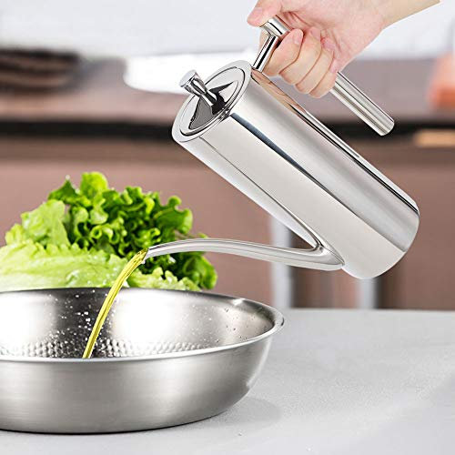 Bottiglia per Olio d'oliva,oliera in Vetro in Acciaio Inossidabile e aceto, Antipolvere e a Prova di perdite, Dispenser per Olio d'oliva da 0,5 l/0,7 l(0.5L), Pentola Dell'olio da Cucina Bottigl