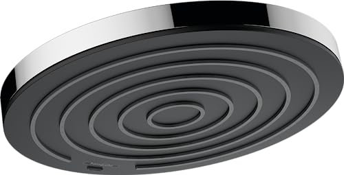 hansgrohe Pulsify S, rociador de ducha ahorro de agua 9 l/min (EcoSmart), ducha fija redondo, cabezal de ducha lluvia con 1 tipo de chorro para conexión pared y techo, con sistema antical, cromo