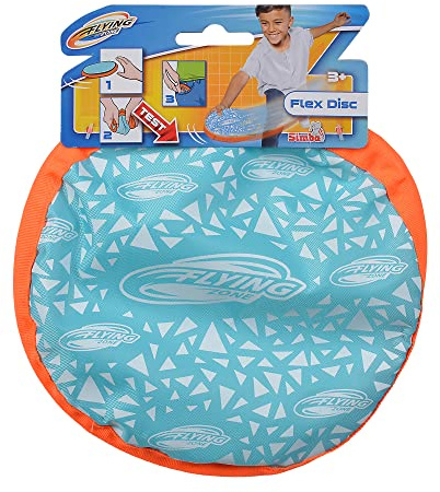 Simba Flex Wurfscheibe – Flexible Frisbee aus Textil, D:20cm, faltbar und leicht, Outdoor Wurfspiel für Park Garten Strand, gut sichtbar in Blau und Orange, kompakt verstaubar, ab 3 Jahren