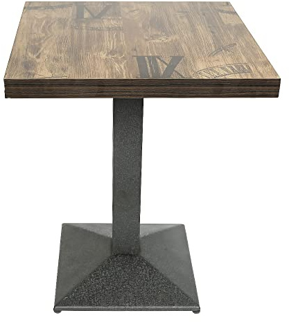 Bartisch, industrieller Esstisch, Stehtisch mit Holzplatte, Bistrotisch, Küche für 4 Personen, einfache Montage, quadratischer Tisch, 60 x 60 x 75 cm (römische Zahlen)