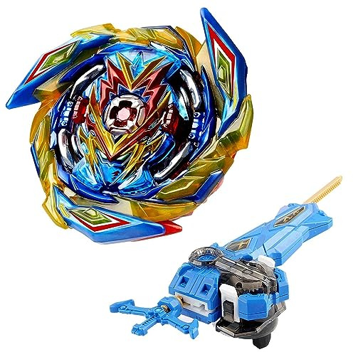 Netoke Gyros Toupie Turbo 4D Combinaison, Set avec Lanceur De Jeu Metal Fusion, Jouets Classiques Cadeau, B-163