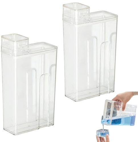 ZNZNANG 2PCS Laundry Detergent Dispenser,Beads Container for Fabric Softener, Softener Laundry Detergent Bottle (1000ml) (Transparent)