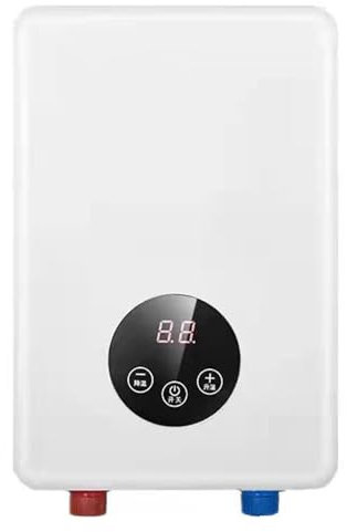 Billg Scaldabagno Elettrico Istantaneo, 6kw Scaldacqua Elettrico Display Digitale Scaldabagno Istantaneo Anti-Perdita Boiler Elettrico 42 * 41.5 * 42cm Caldaia Elettrica