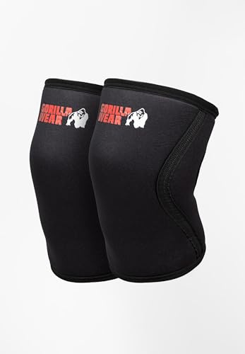 Gorilla Wear Kniebandagen Knieunterstützung 5mm Dicke Neopren Kompression Stabilisierung Bodybuilding … (L, 5 MM)
