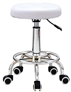 Begoniape Rollhocker Arbeitshocker 360° Drehhocker bis 150kg Ergonomischer Rollhocker mit Universal-Räder Höhenverstellbar Bürohocker für Büro Salon Massage Spa